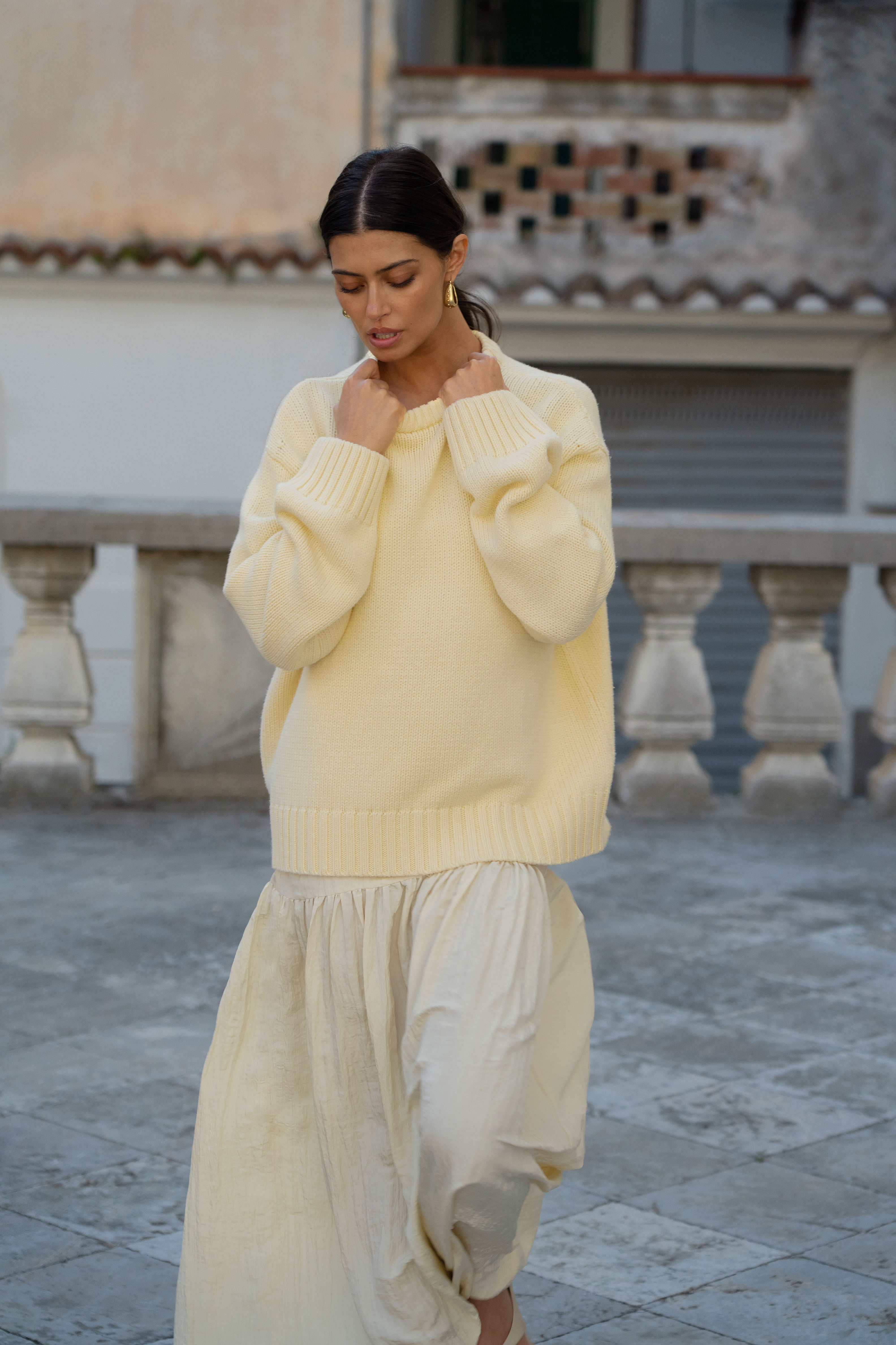Odette Crew Knit Jumper // Butter