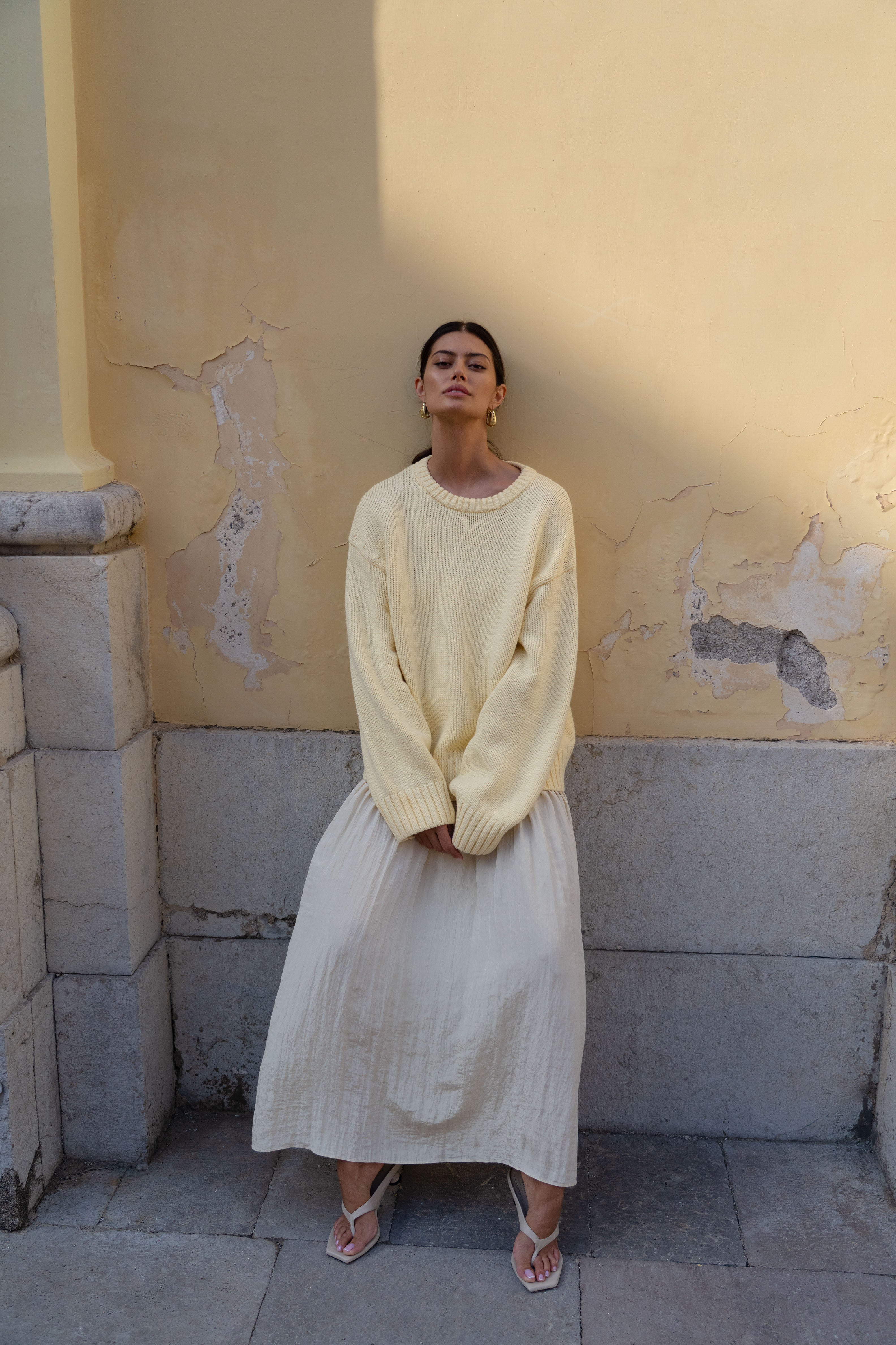Odette Crew Knit Jumper // Butter