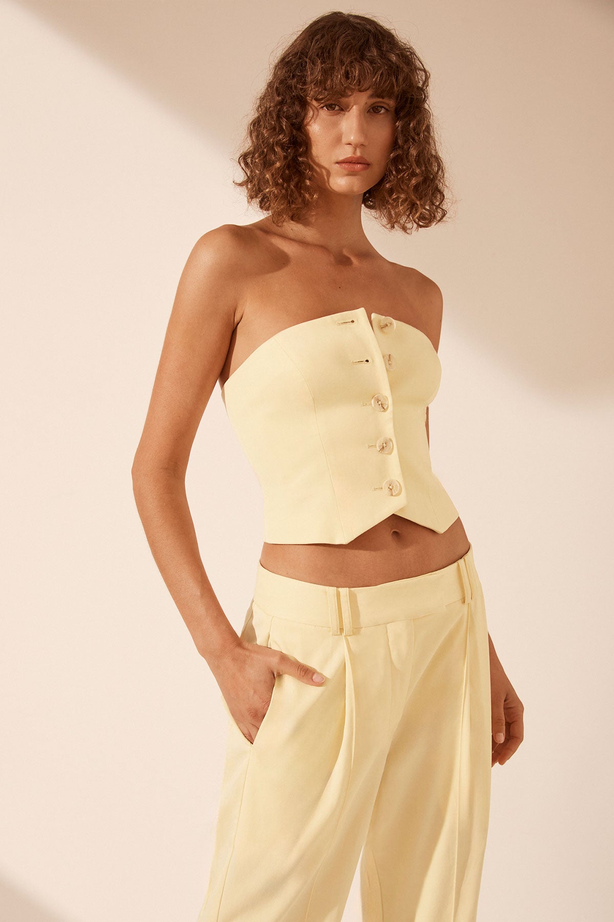 Sara Button Up Bodice // Lemon