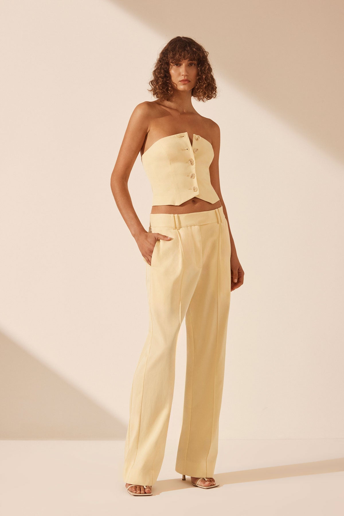 Sara Button Up Bodice // Lemon