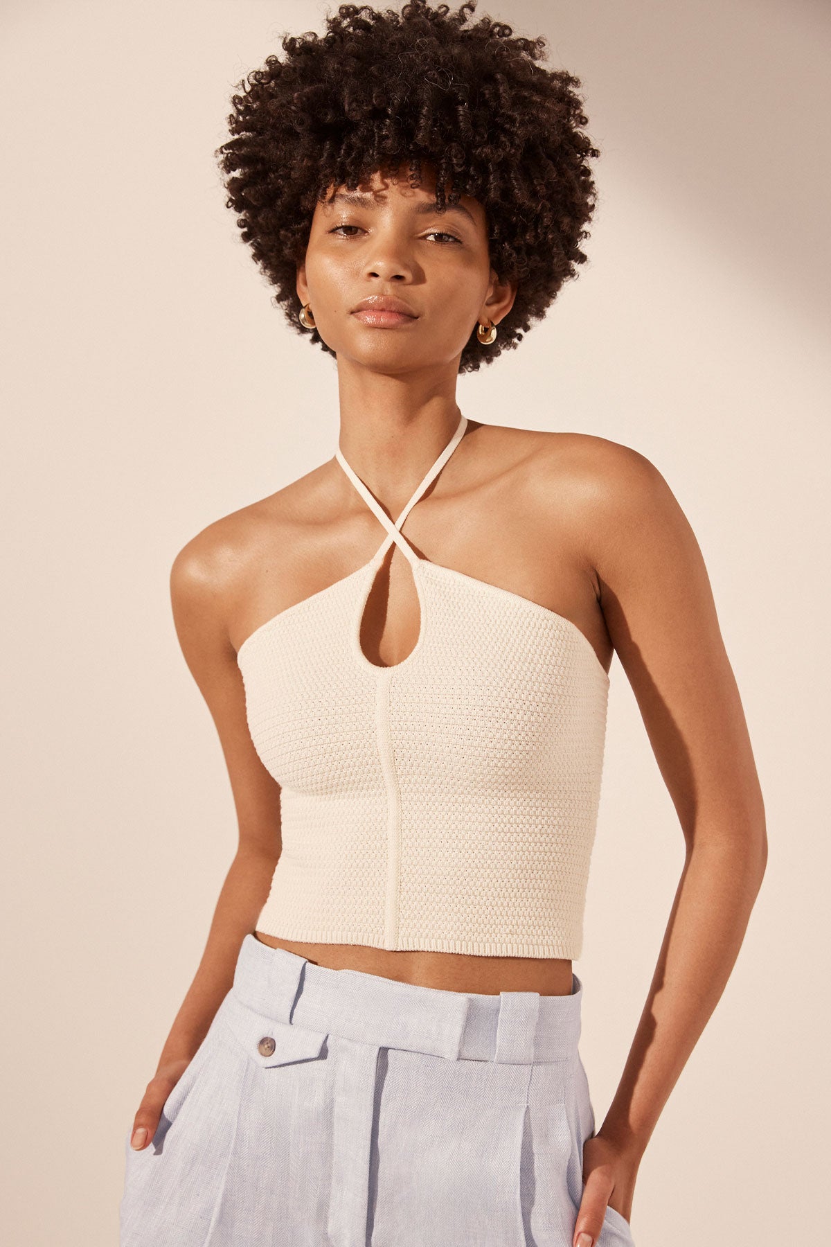 Eve Cross Front Top // Coconut