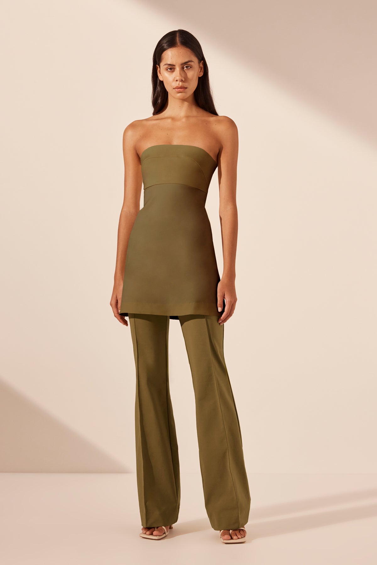 Lani Strapless Mini Dress // Army Green