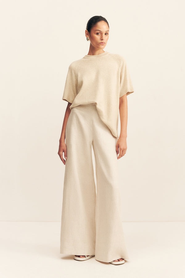 Elliot High Waisted Wide Leg Pant // Parchment