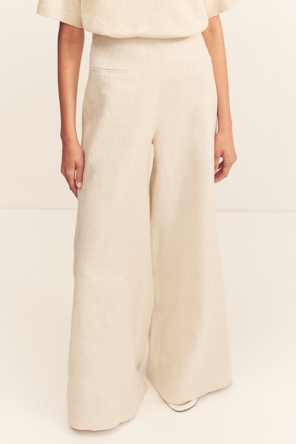 Elliot High Waisted Wide Leg Pant // Parchment