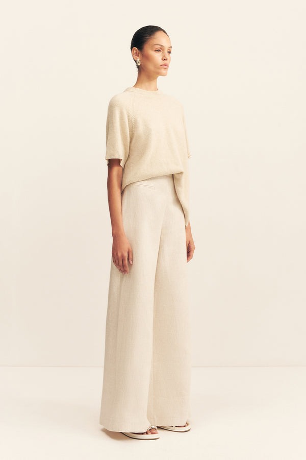 Elliot High Waisted Wide Leg Pant // Parchment
