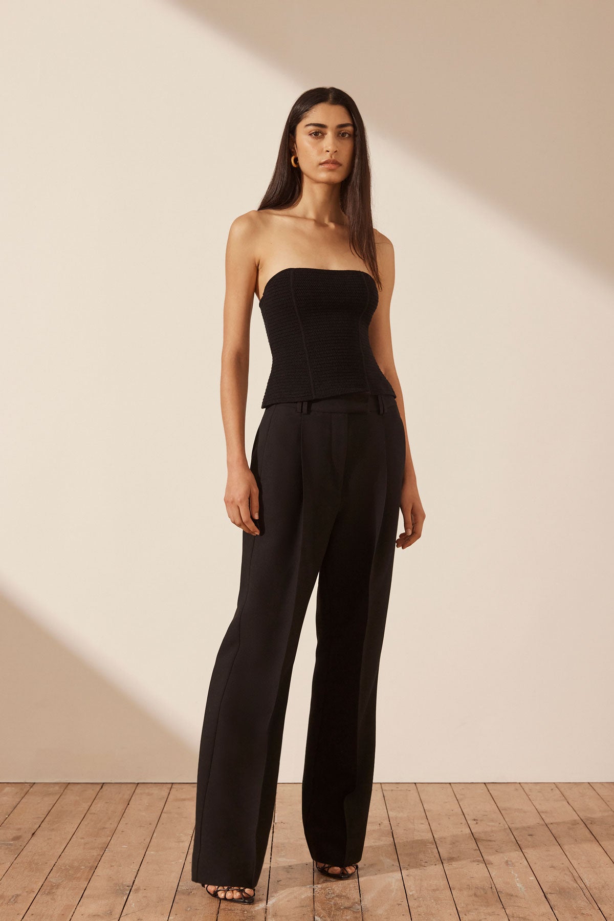 Eve Panelled Tube Top // Black