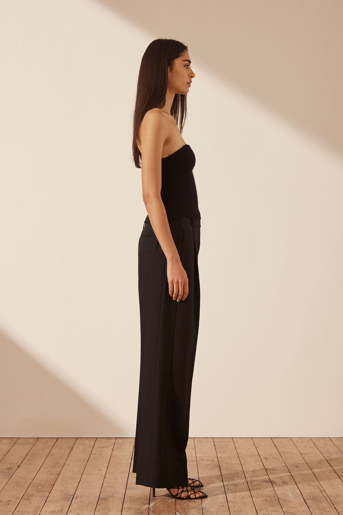Eve Panelled Tube Top // Black