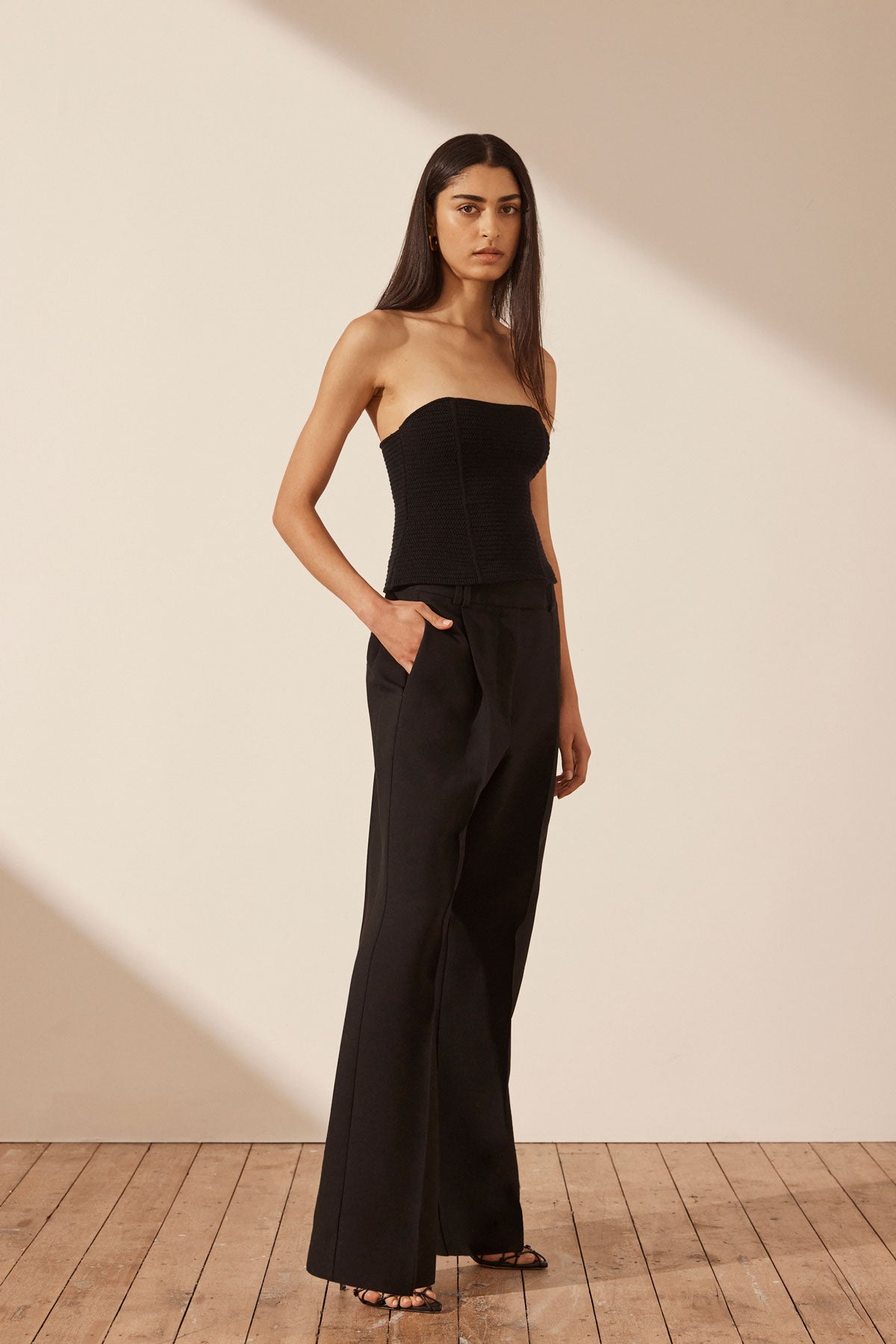 Eve Panelled Tube Top // Black