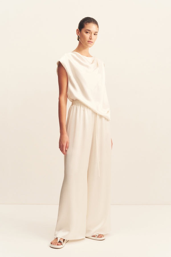 Huxley Drawstring Pant // Vanilla