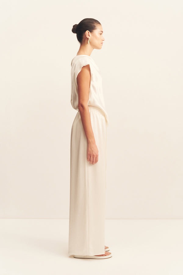 Huxley Drawstring Pant // Vanilla