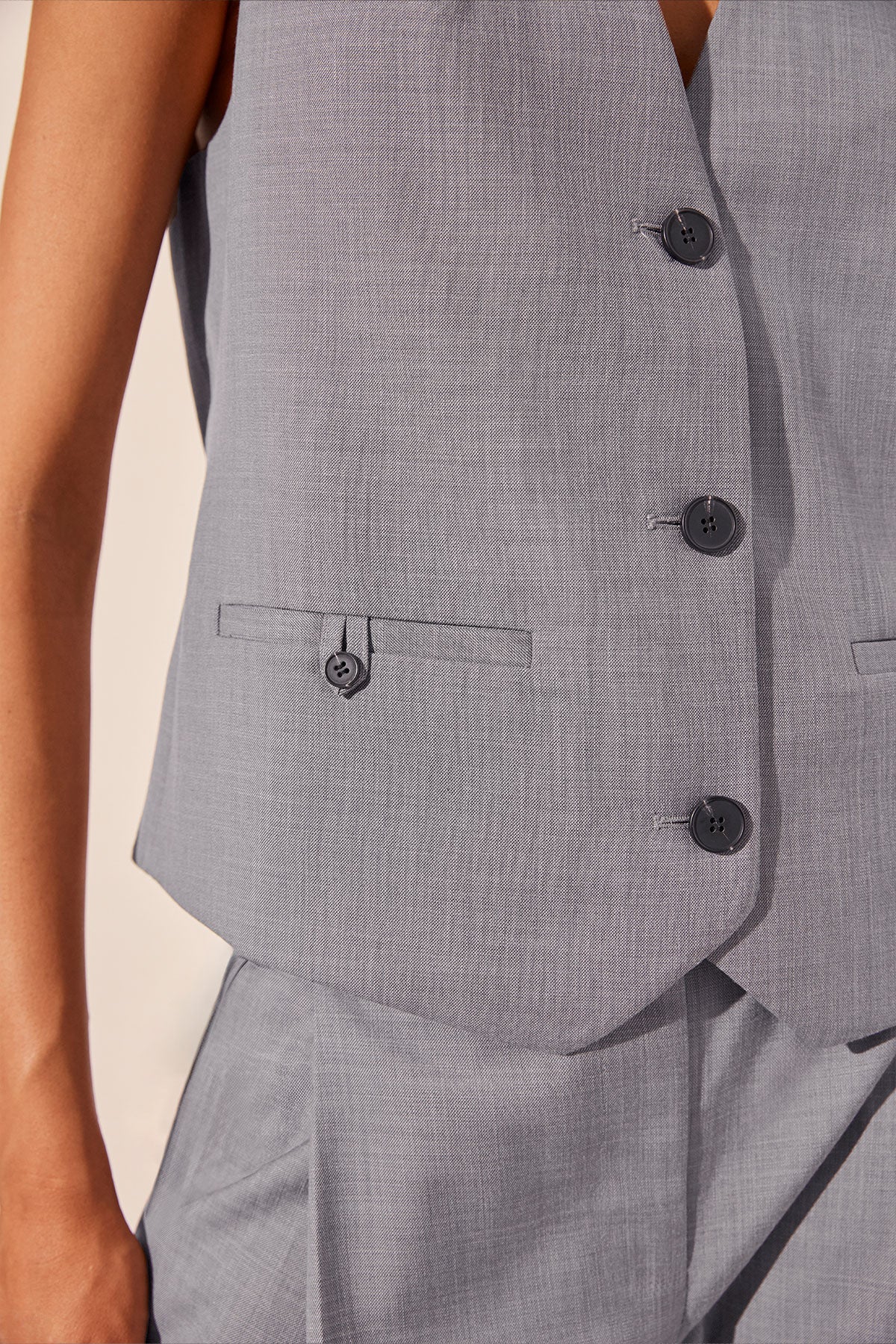 Asher Oversized Tailored Vest // Steel Grey