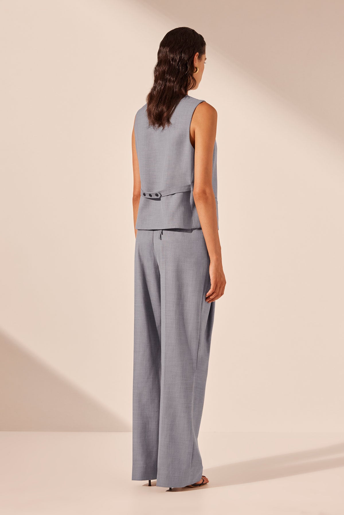 Asher Oversized Tailored Vest // Steel Grey