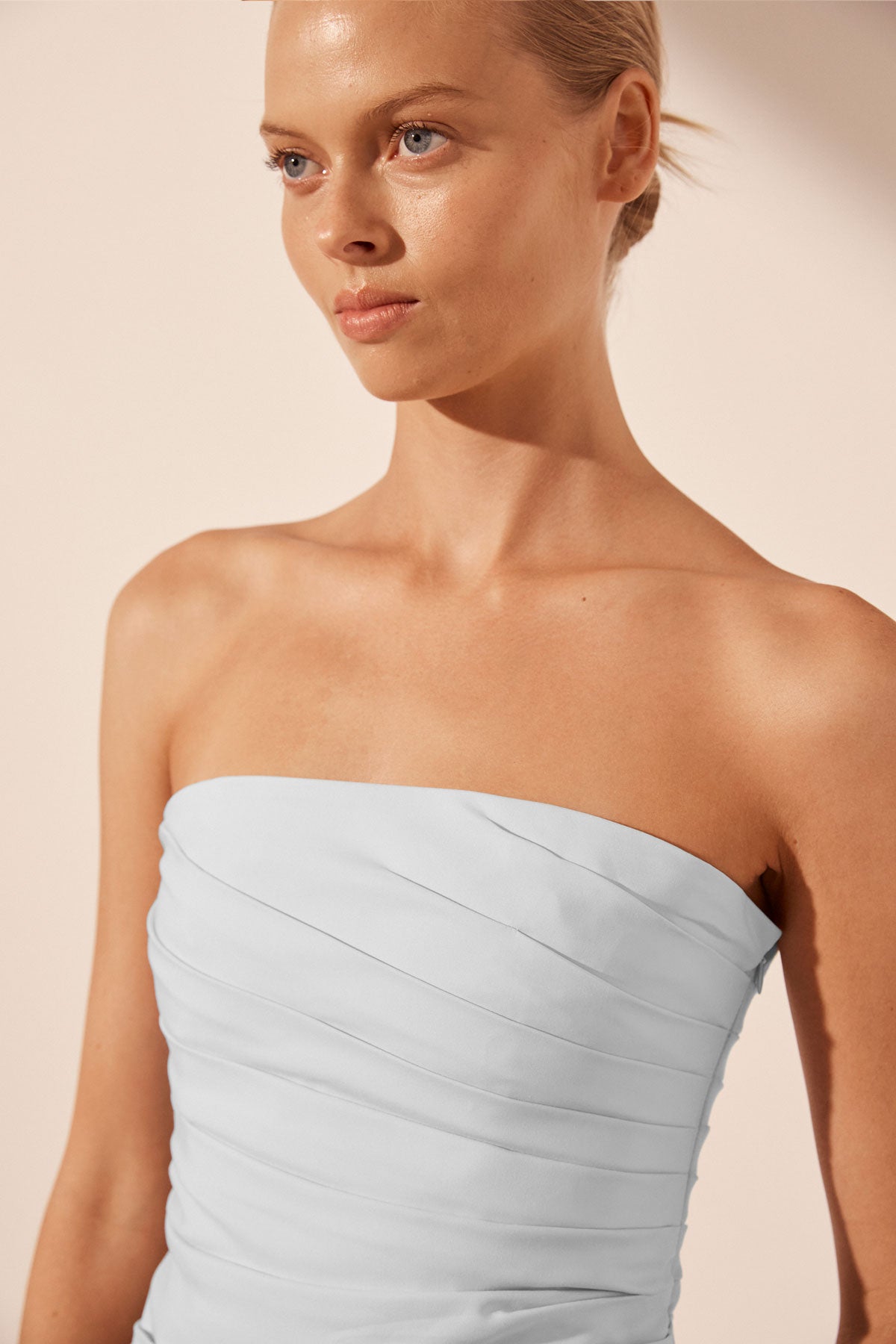 Lani Strapless Draped Bodice // Sky