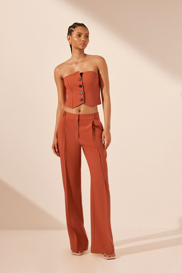Irena Button Up Bodice // Brick Orange