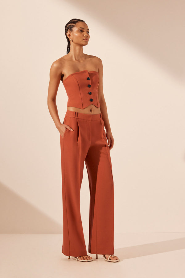 Irena Button Up Bodice // Brick Orange