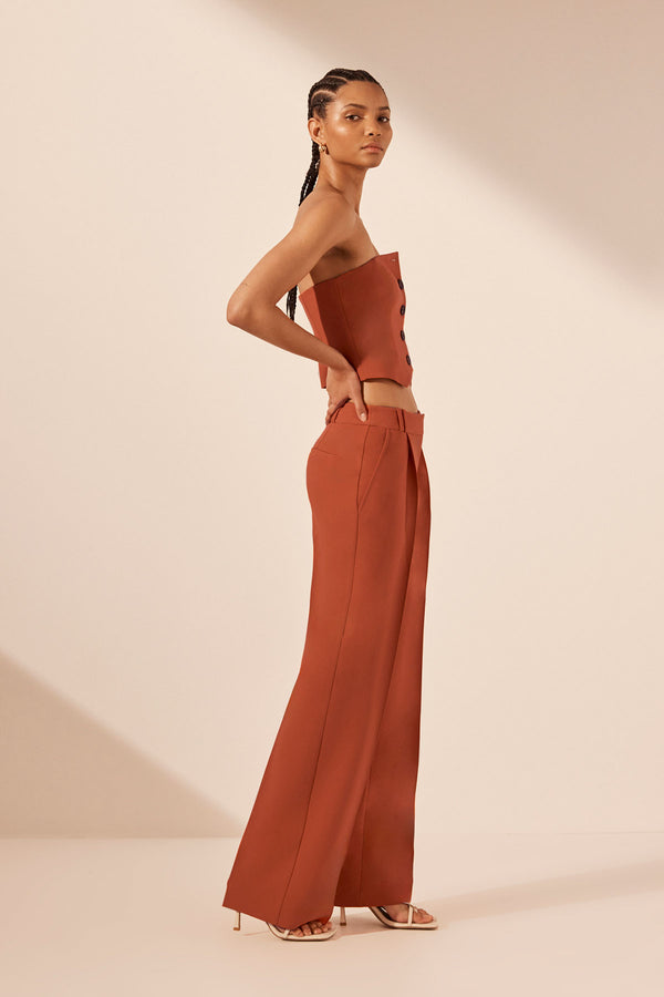 Irena Button Up Bodice // Brick Orange