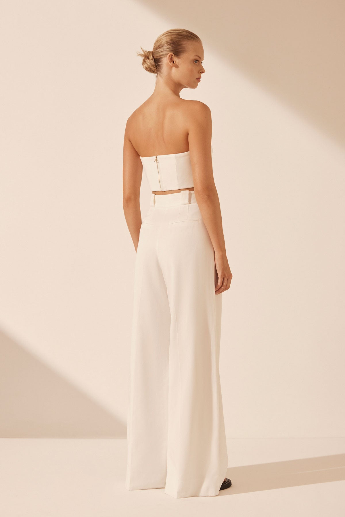 Sara Tailored Wide Leg Pant // Coconut