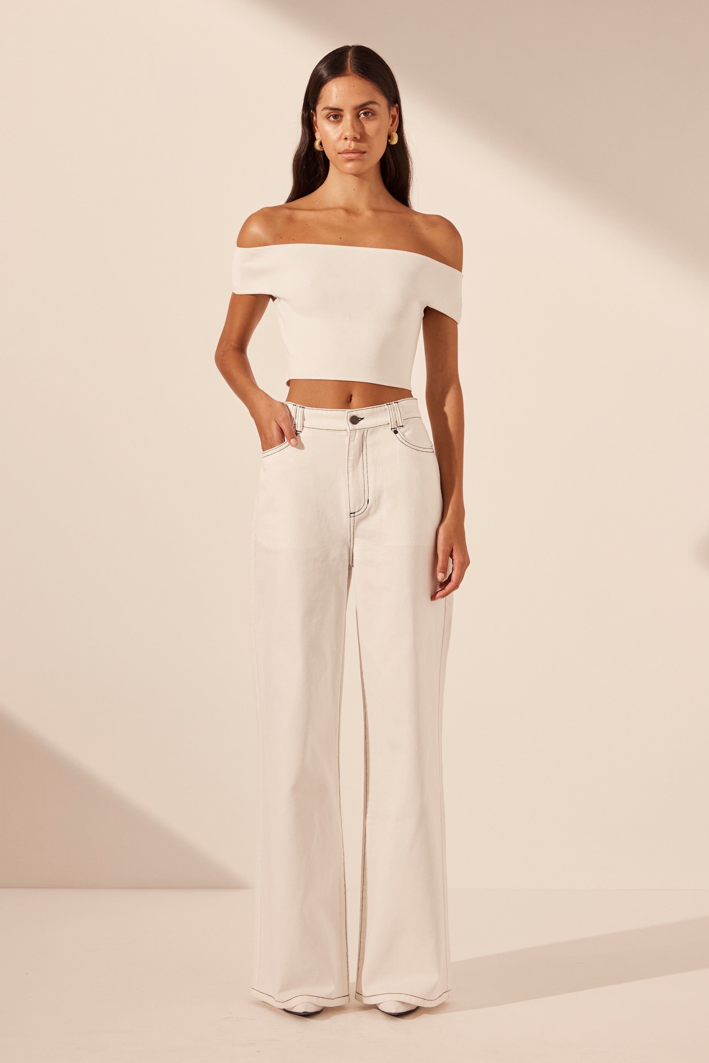 Hana Straight Leg Jean // Ivory