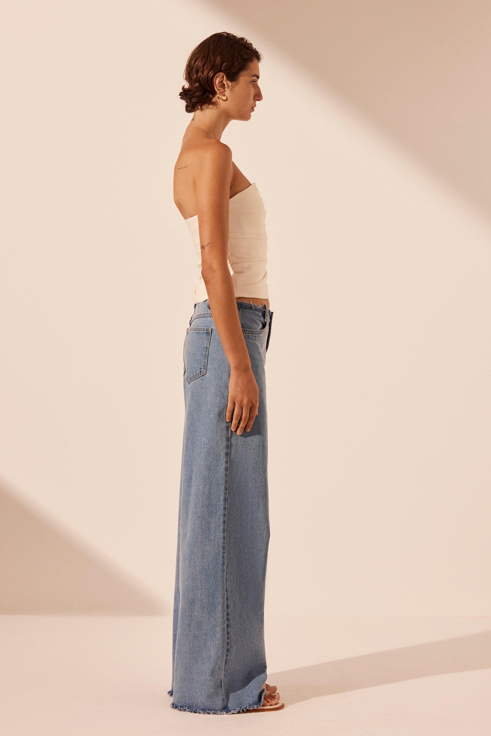 Lani Strapless Draped Bodice // Rice