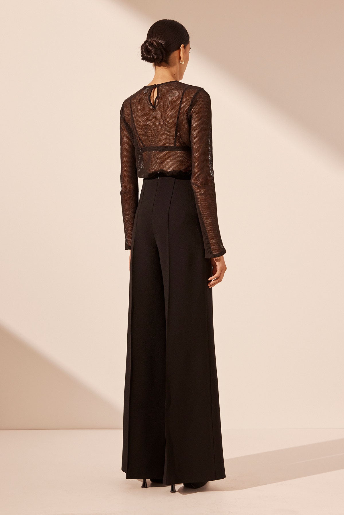 Amura High Waisted Wide Leg Pant // Black