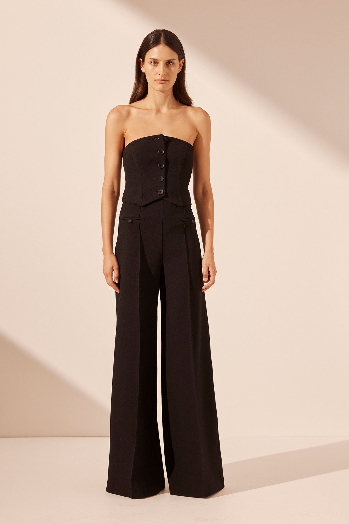 Amura High Waisted Wide Leg Pant // Black