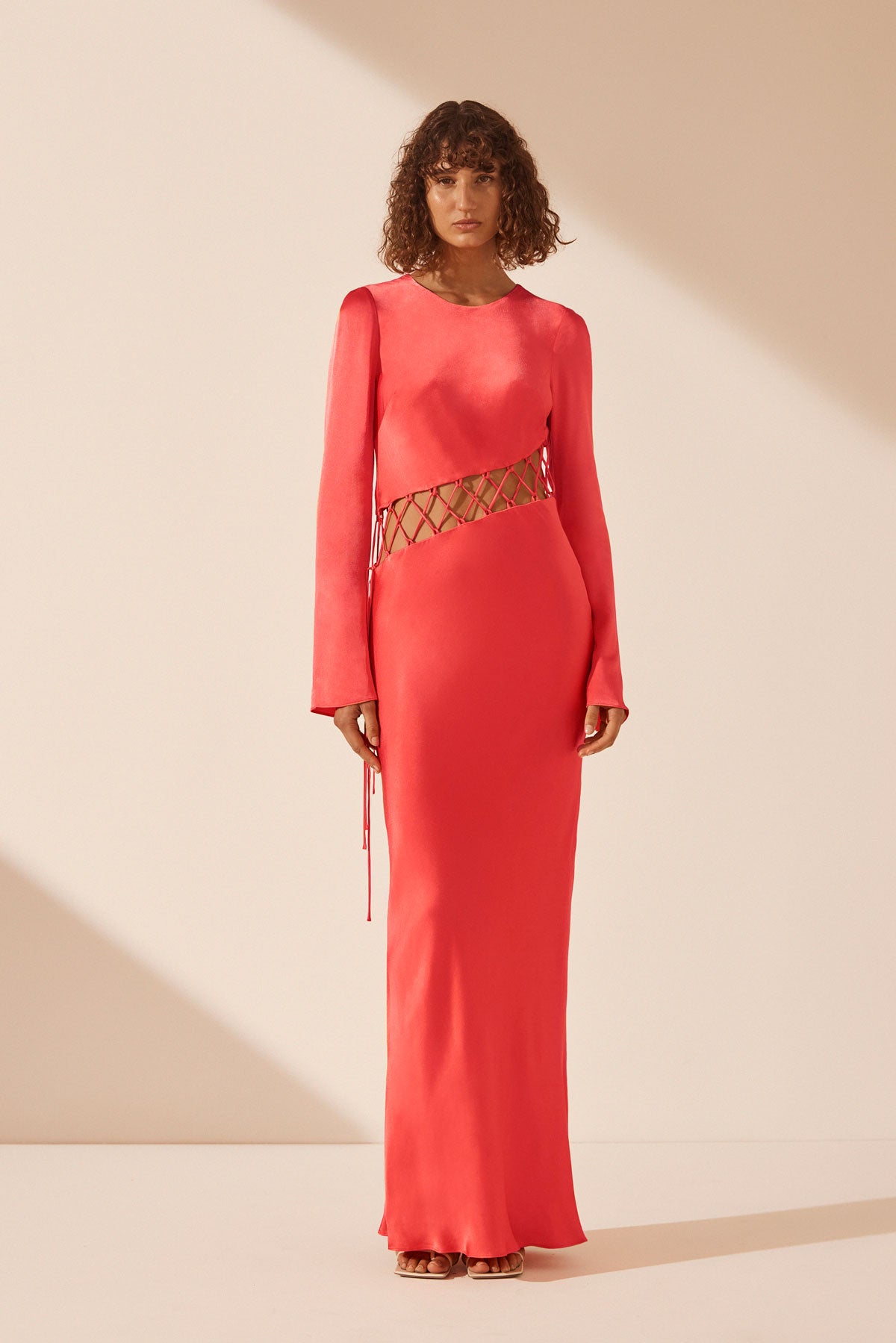 Lydie Asymmetrical Maxi Dress // Poppy Red