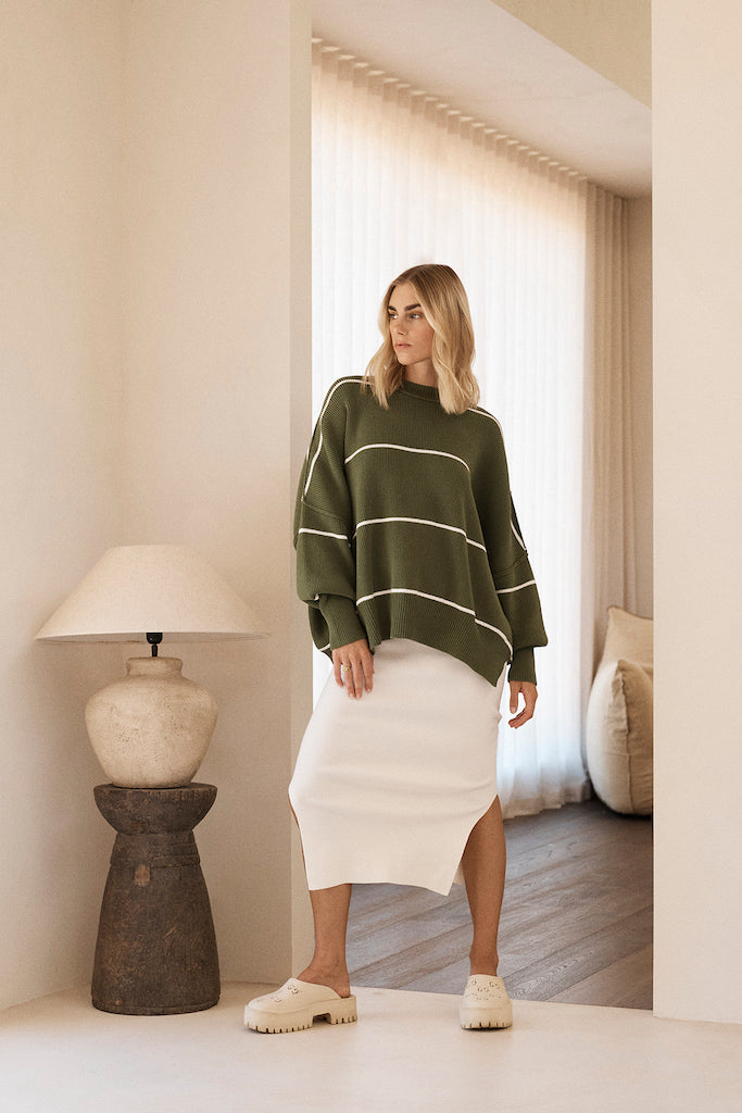 Harper Organic Knit Skirt // Cream