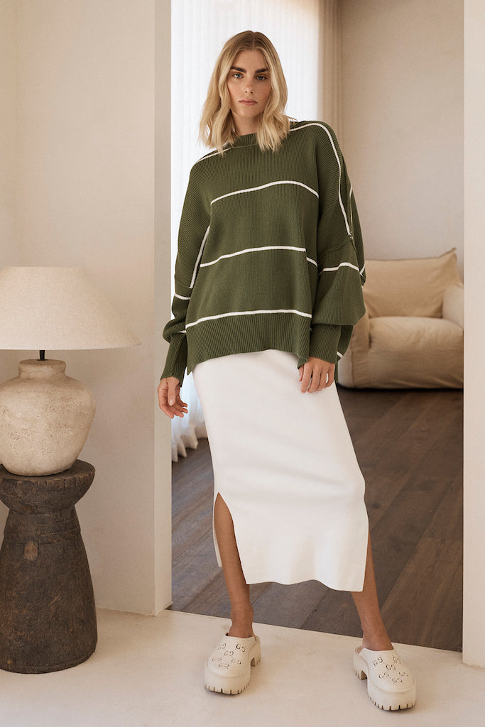 Harper Organic Knit Skirt // Cream