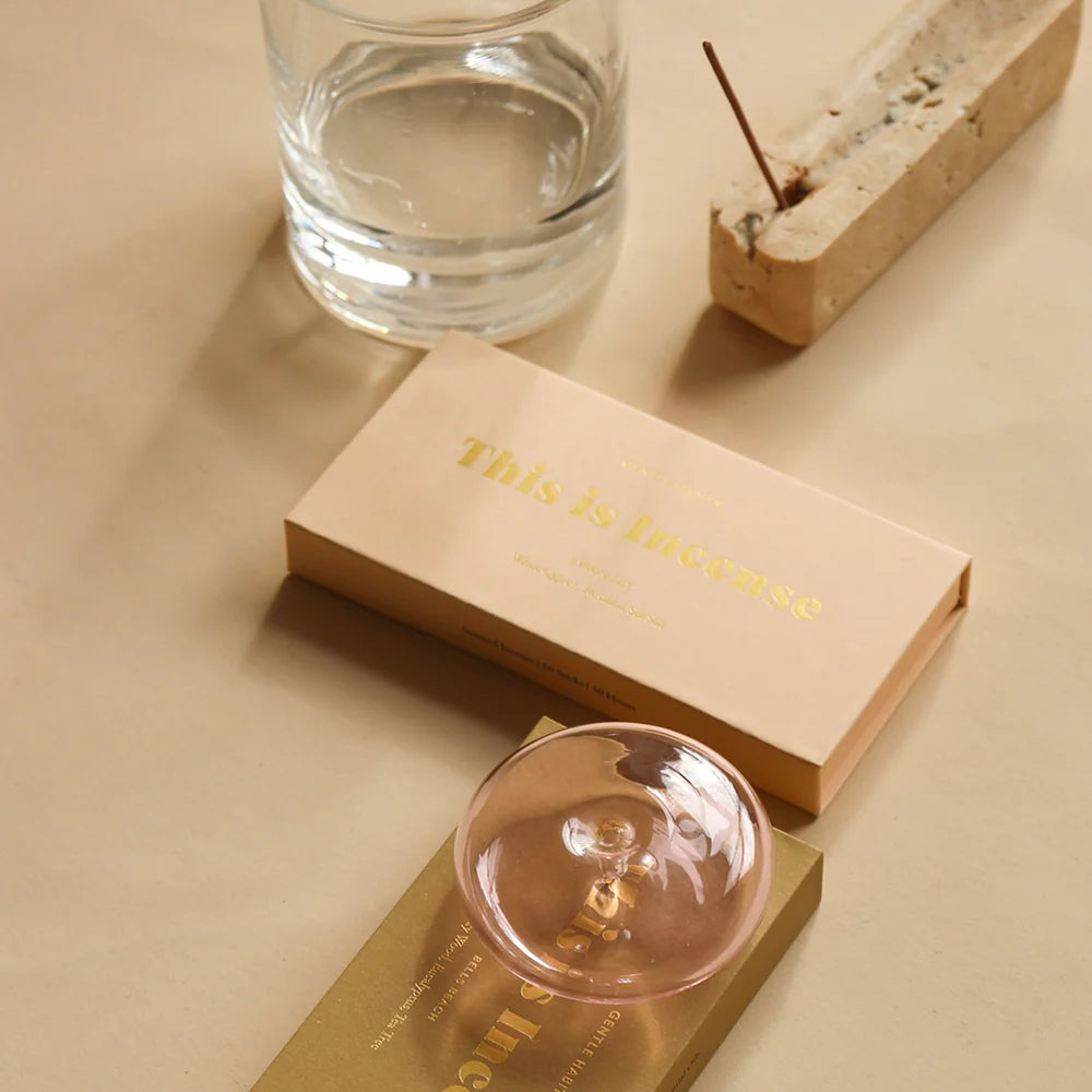 Glass Vessel Incense Holder // Pink