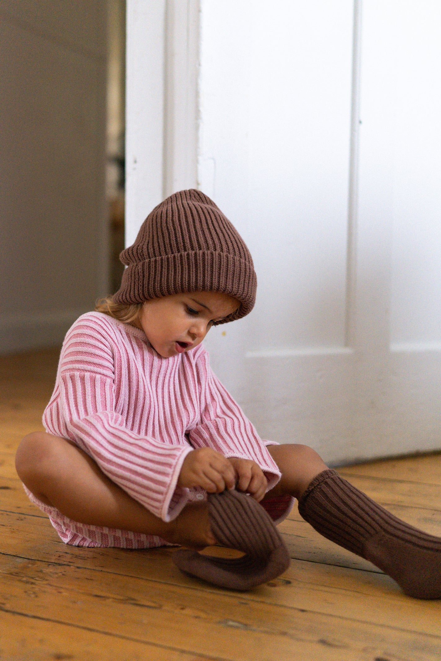 Essential Knit Jumper // Strawberry Stripe