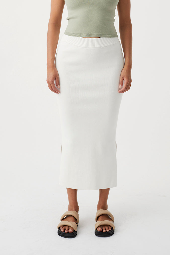 Harper Organic Knit Skirt // Cream