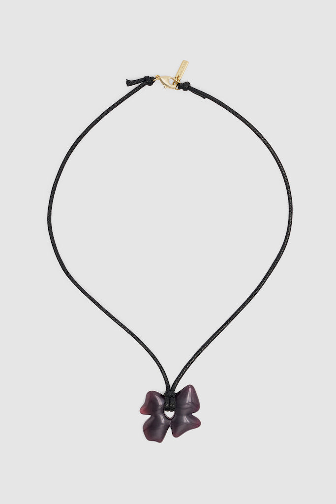 Glass Flower Pendant // Plum