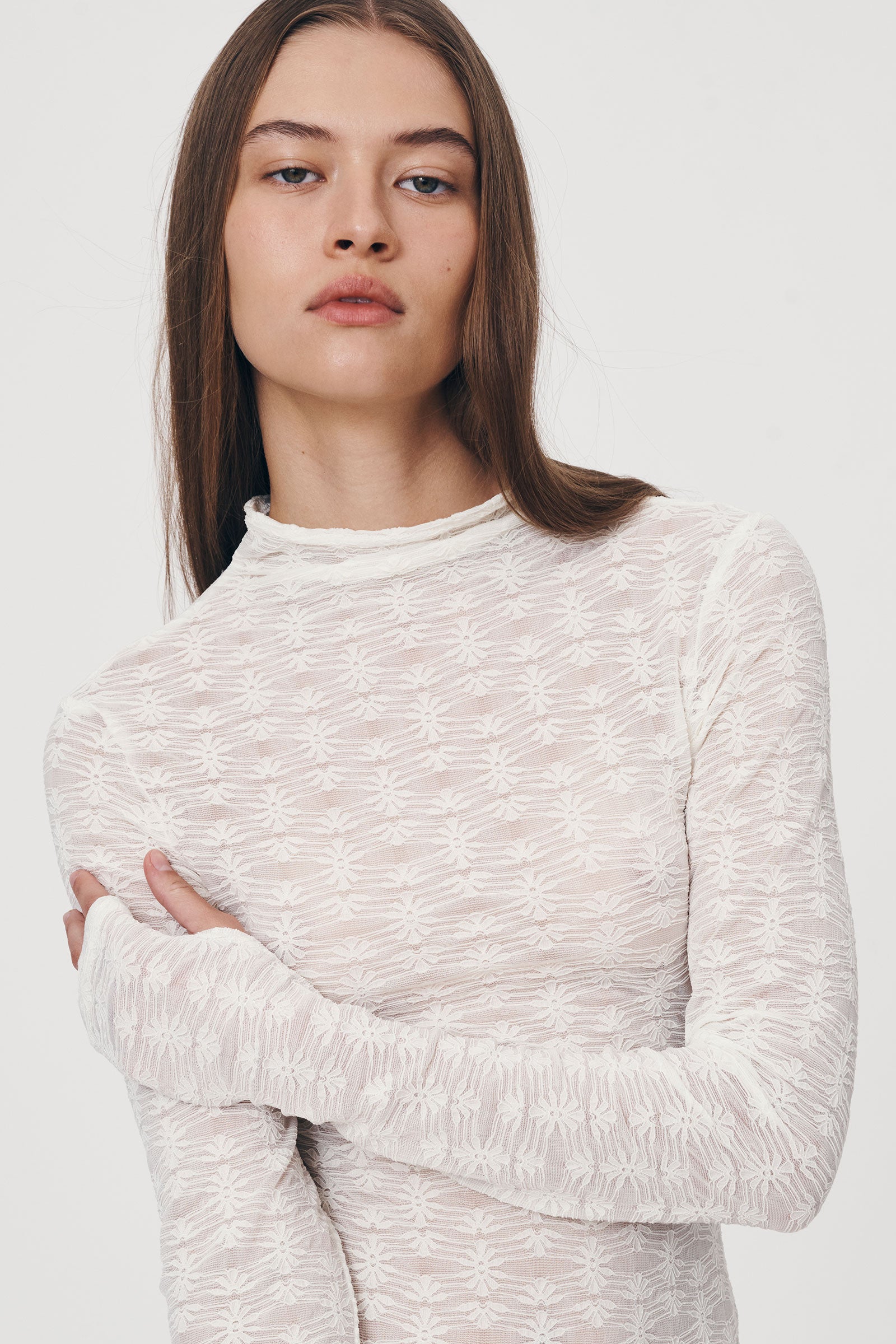 Galo Flower Lace Top // Creme