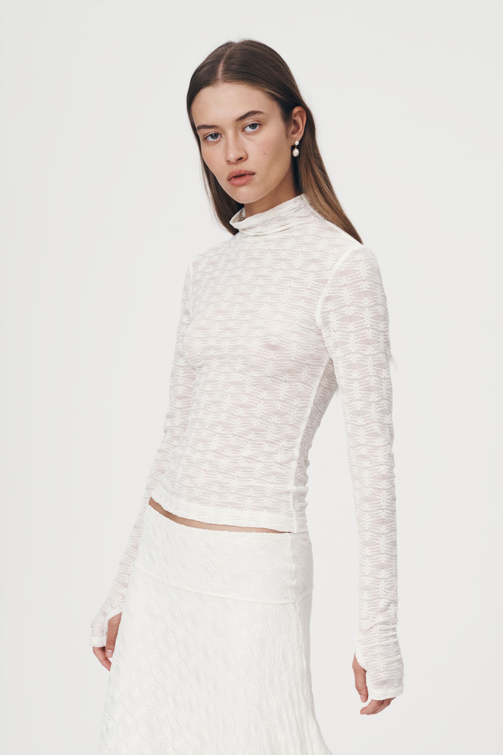Galo Flower Lace Top // Creme