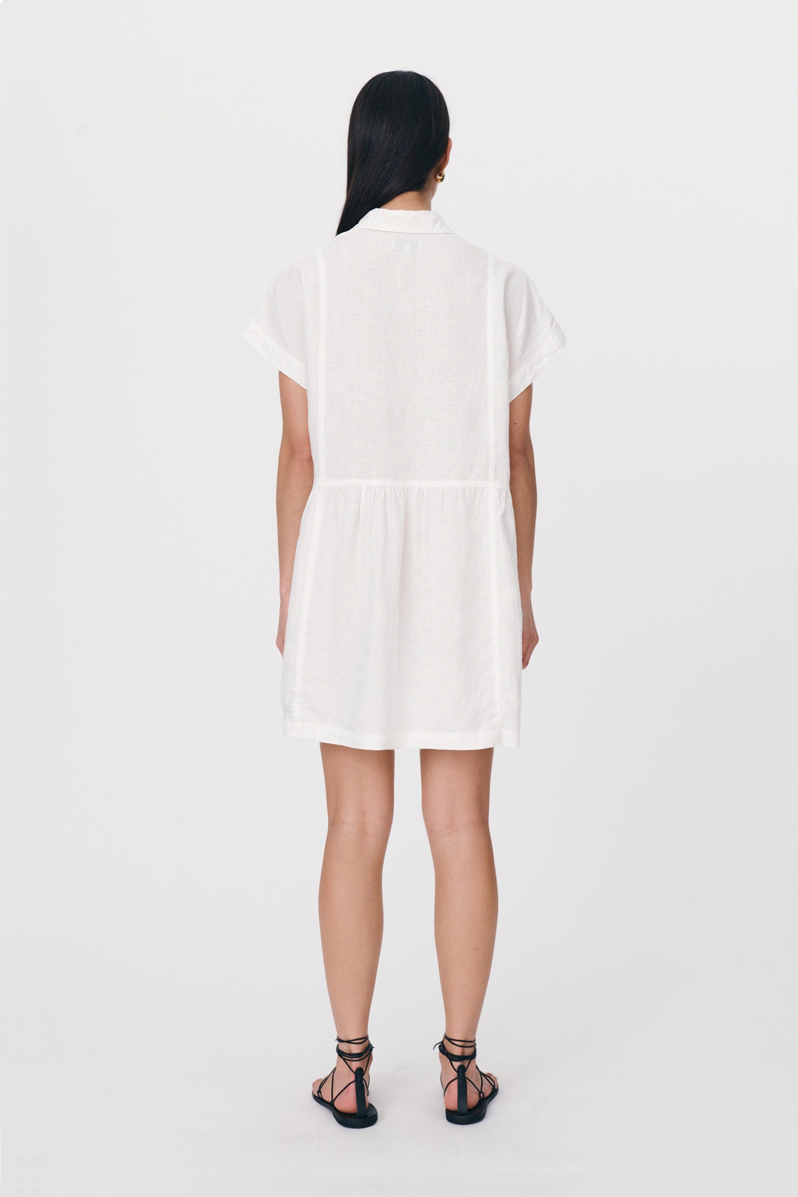Gina Linen Mini Dress // Bone