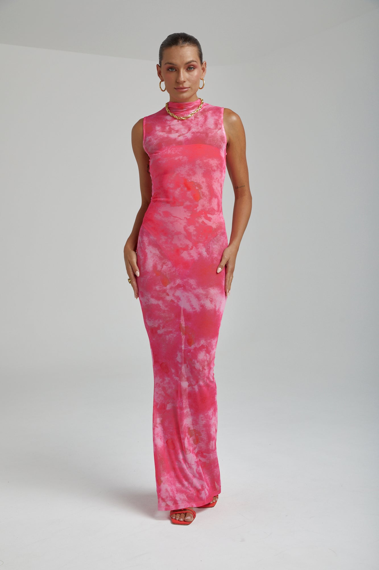 Mesh Maxi Dress // Hibiscus