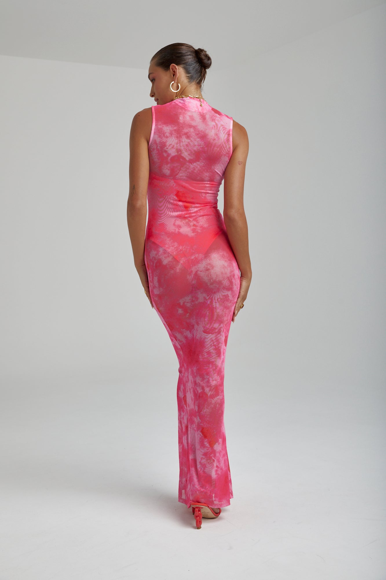 Mesh Maxi Dress // Hibiscus