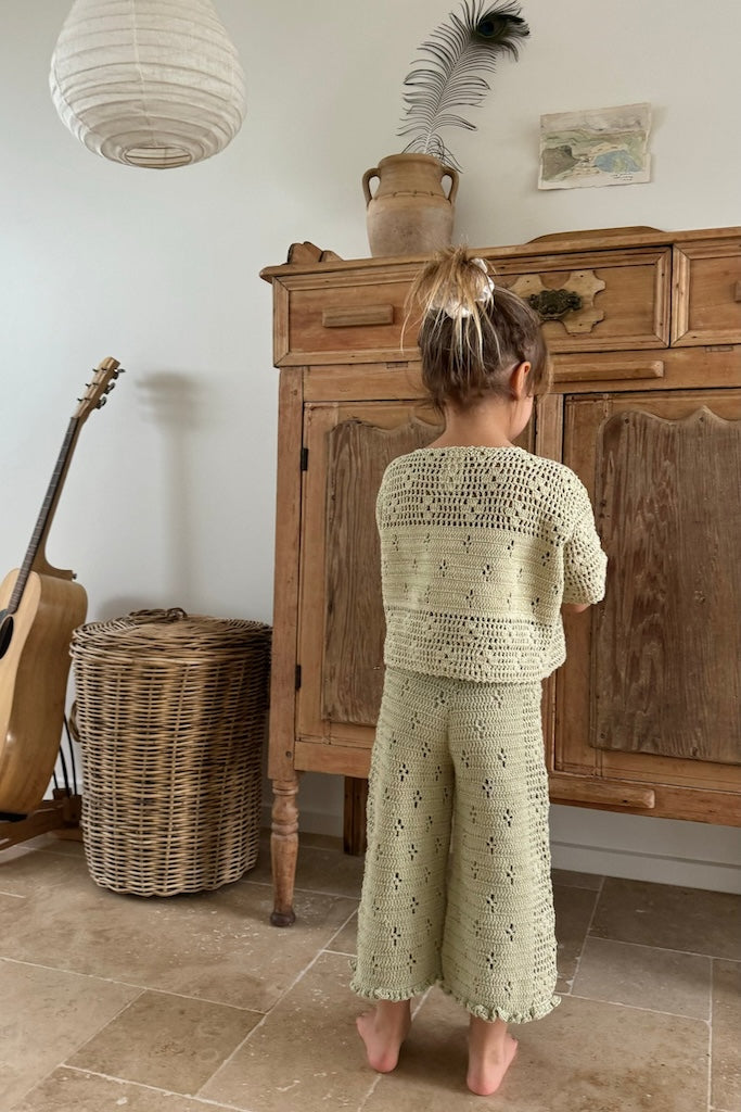 Filet Crochet Pants // Moss