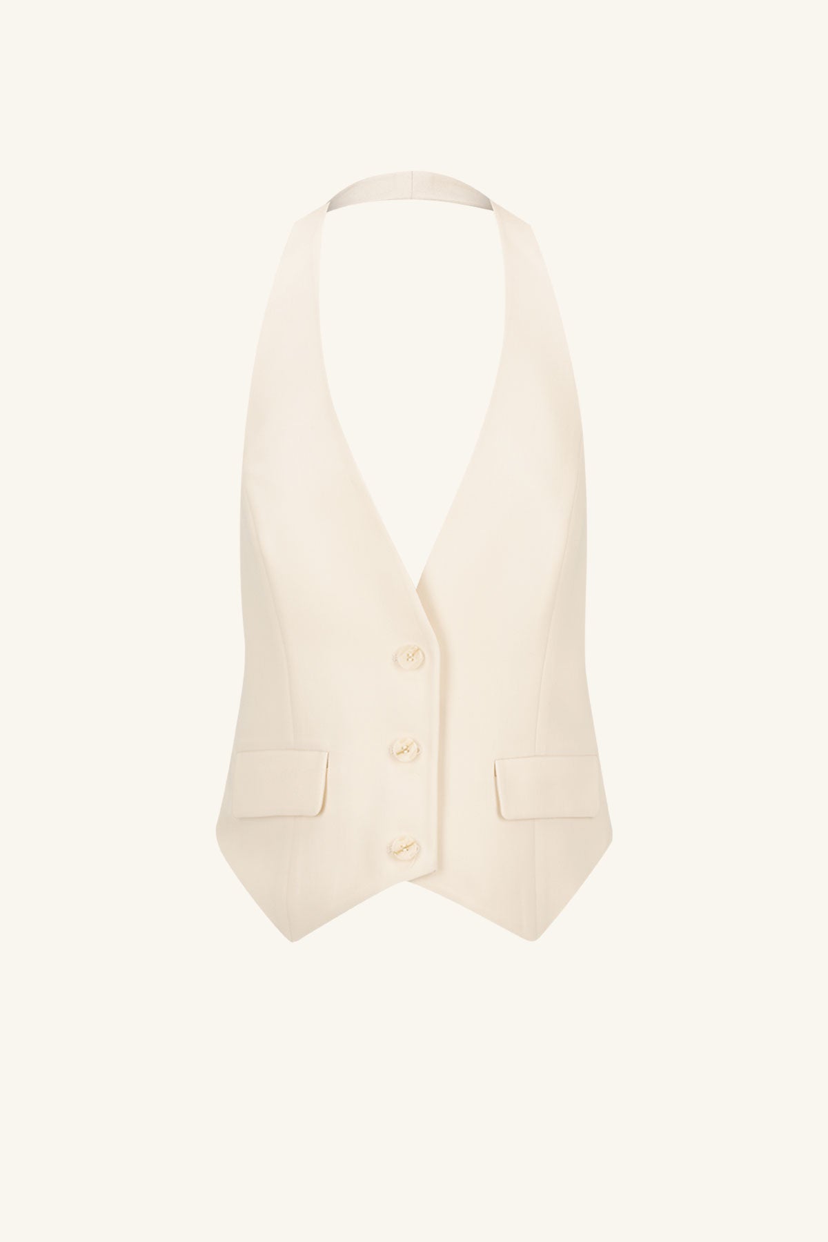 Irena Tailored Open Back Vest // Rice