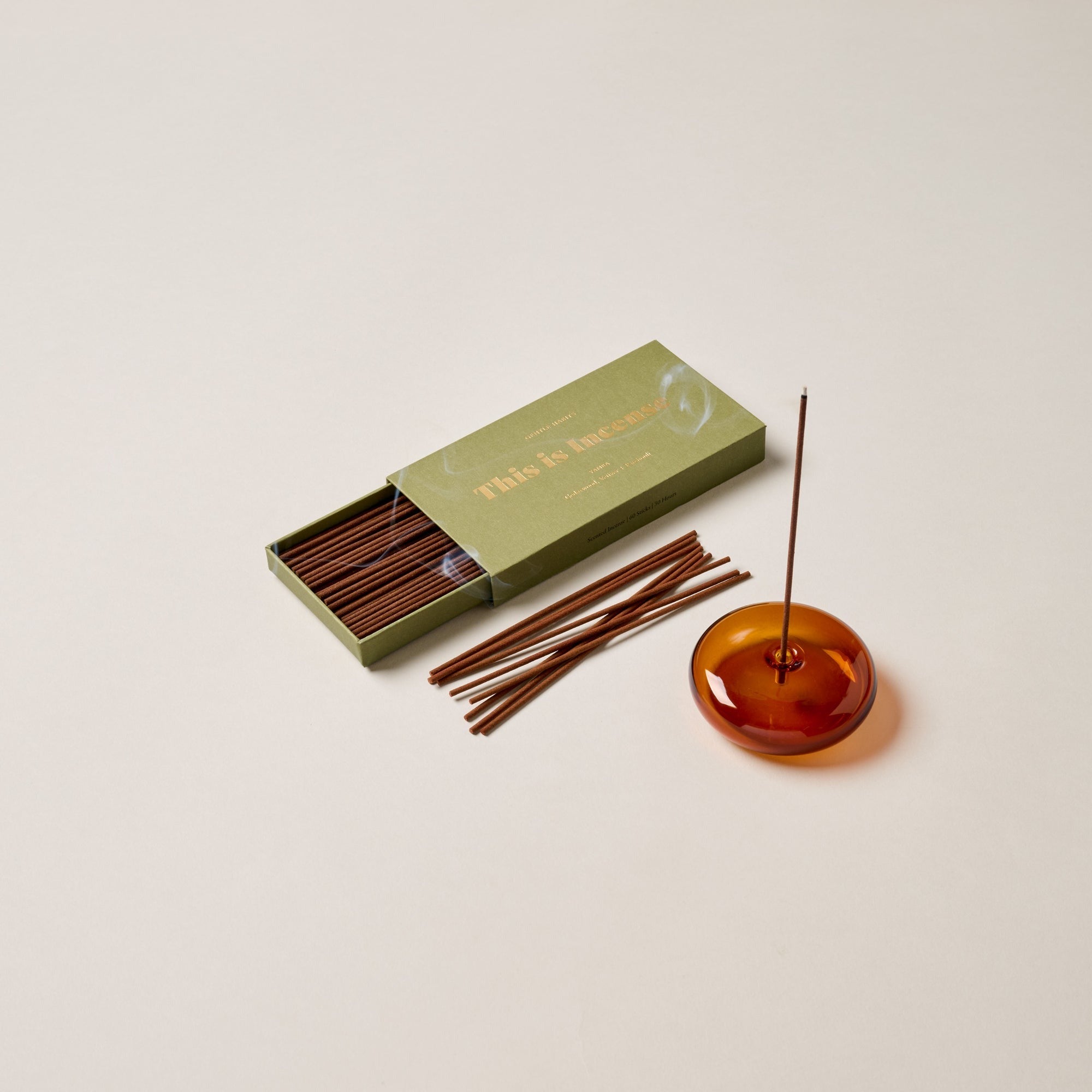 Glass Vessel Incense Holder // Amber