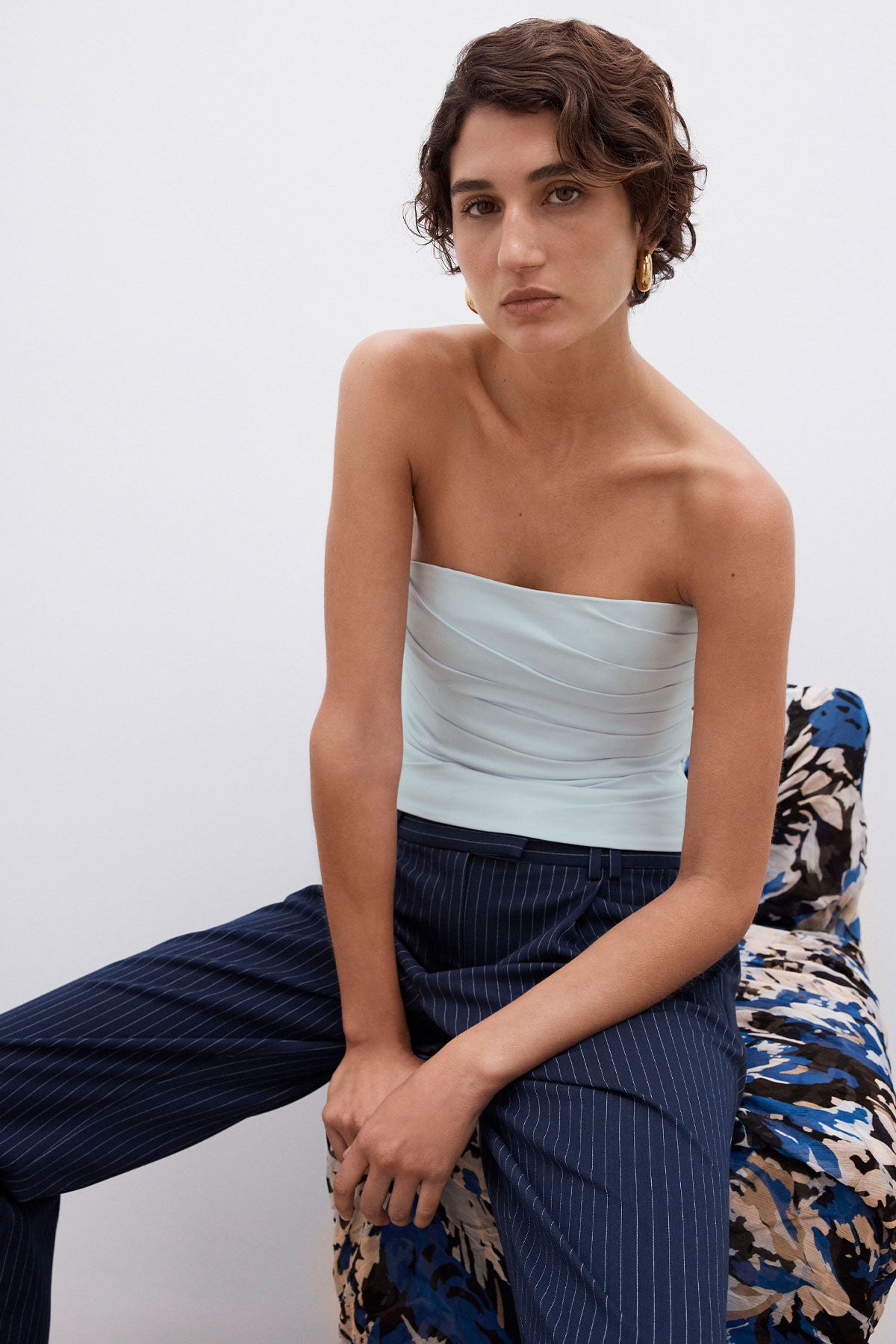 Lani Strapless Draped Bodice // Sky