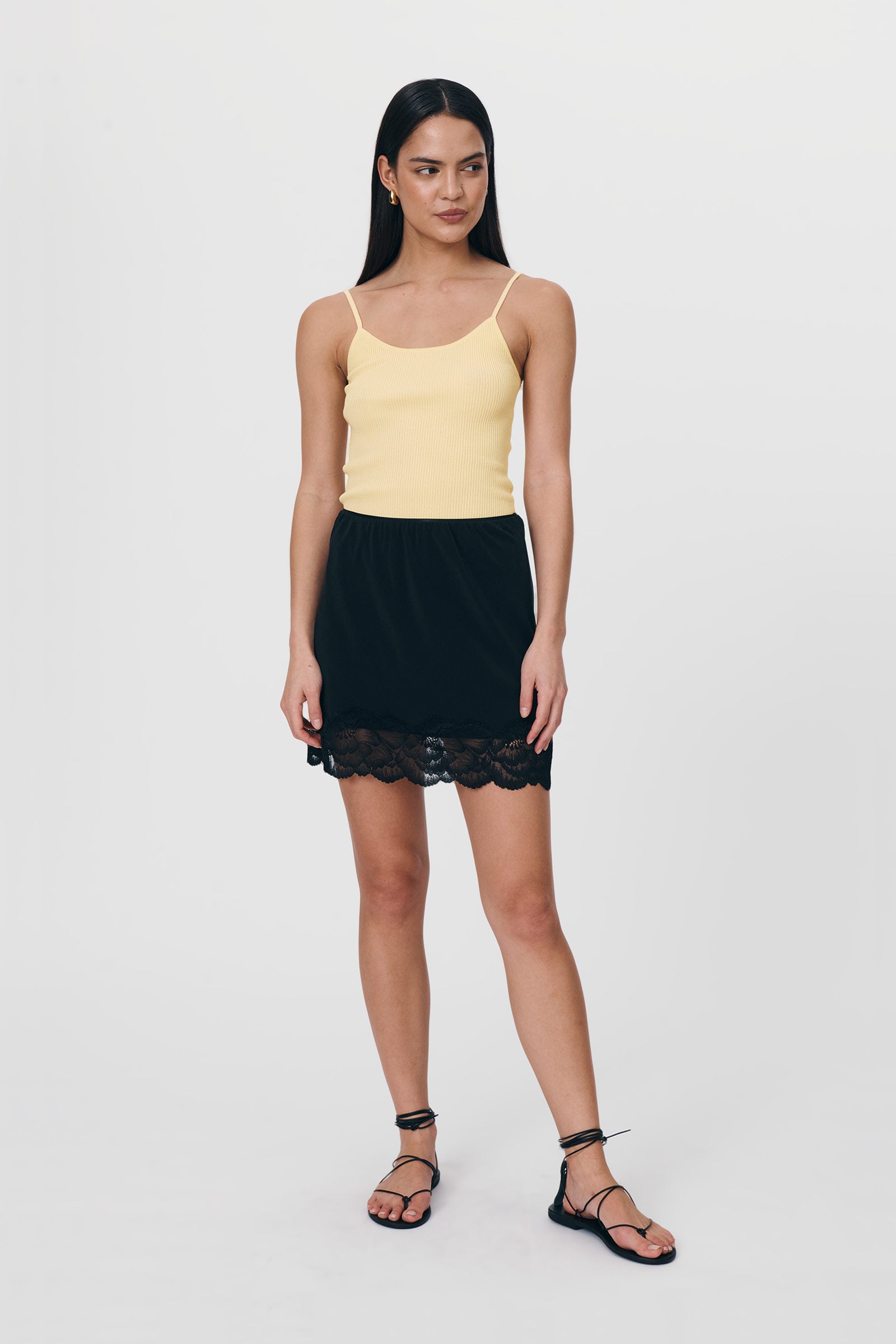Marina Silk Mini Skirt // Noir