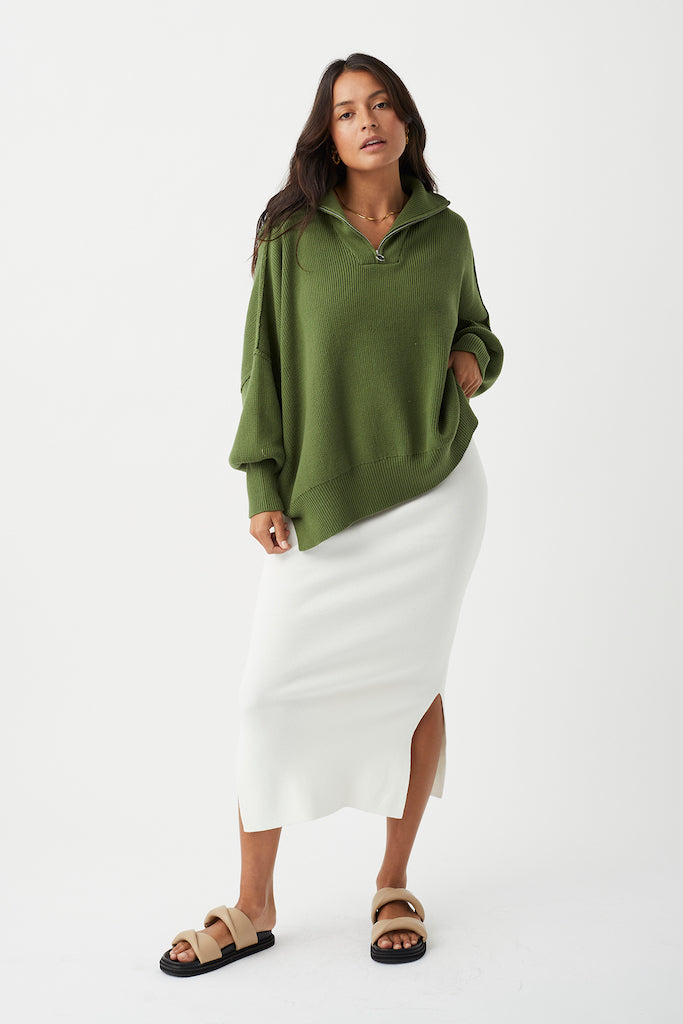 Harper Organic Knit Skirt // Cream