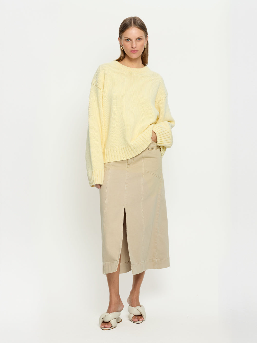 Odette Crew Knit Jumper // Butter