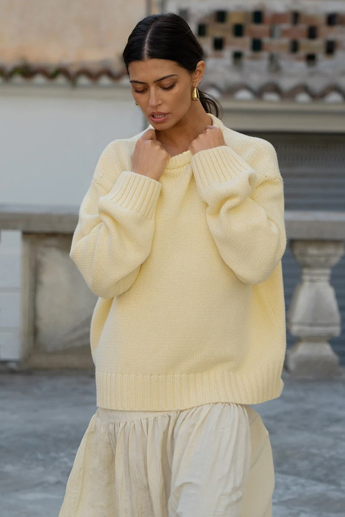 Odette Crew Knit Jumper // Butter