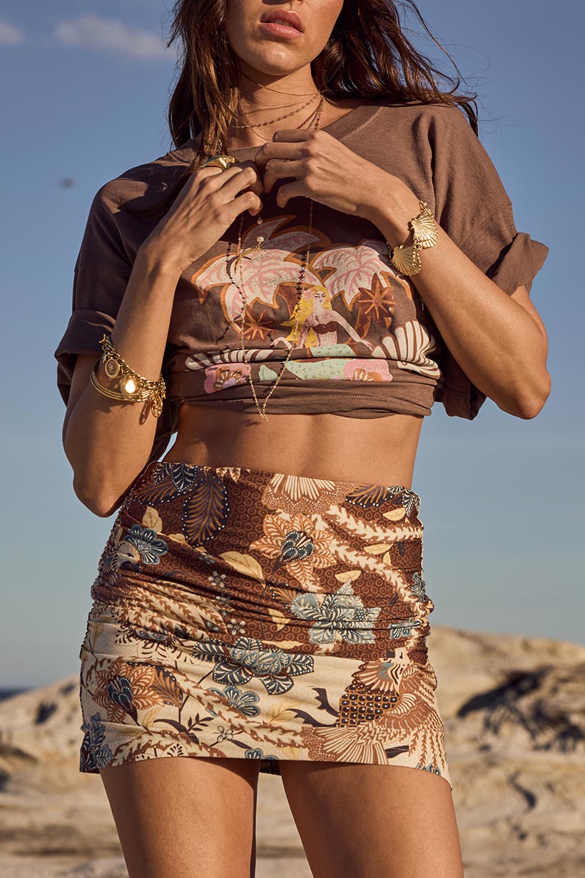 Volcano Godess Mini Skirt // Coconut