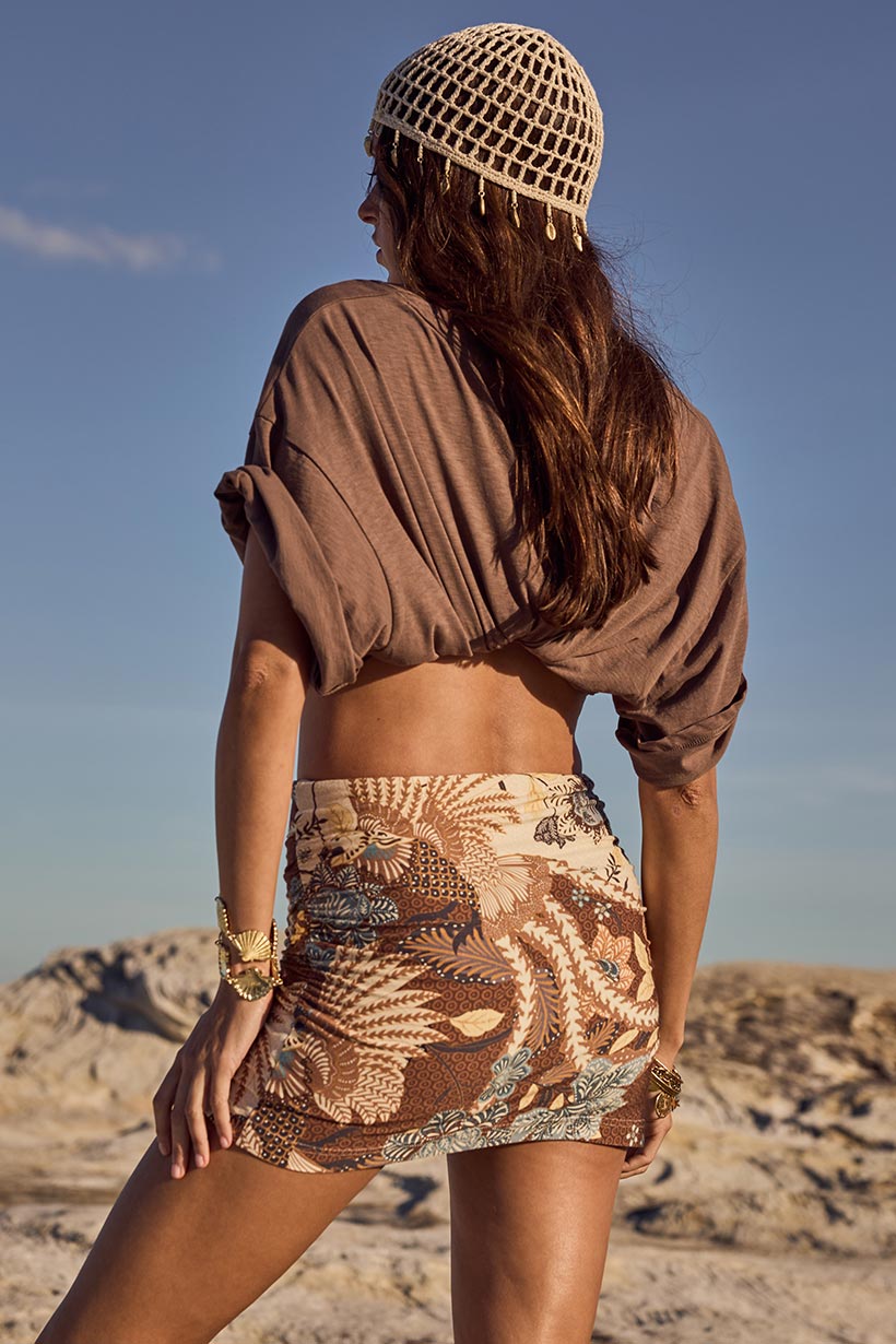 Volcano Godess Mini Skirt // Coconut
