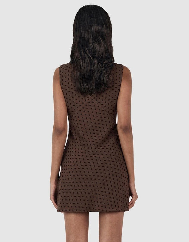 Quinn Mini Dress // Chocolate Polka