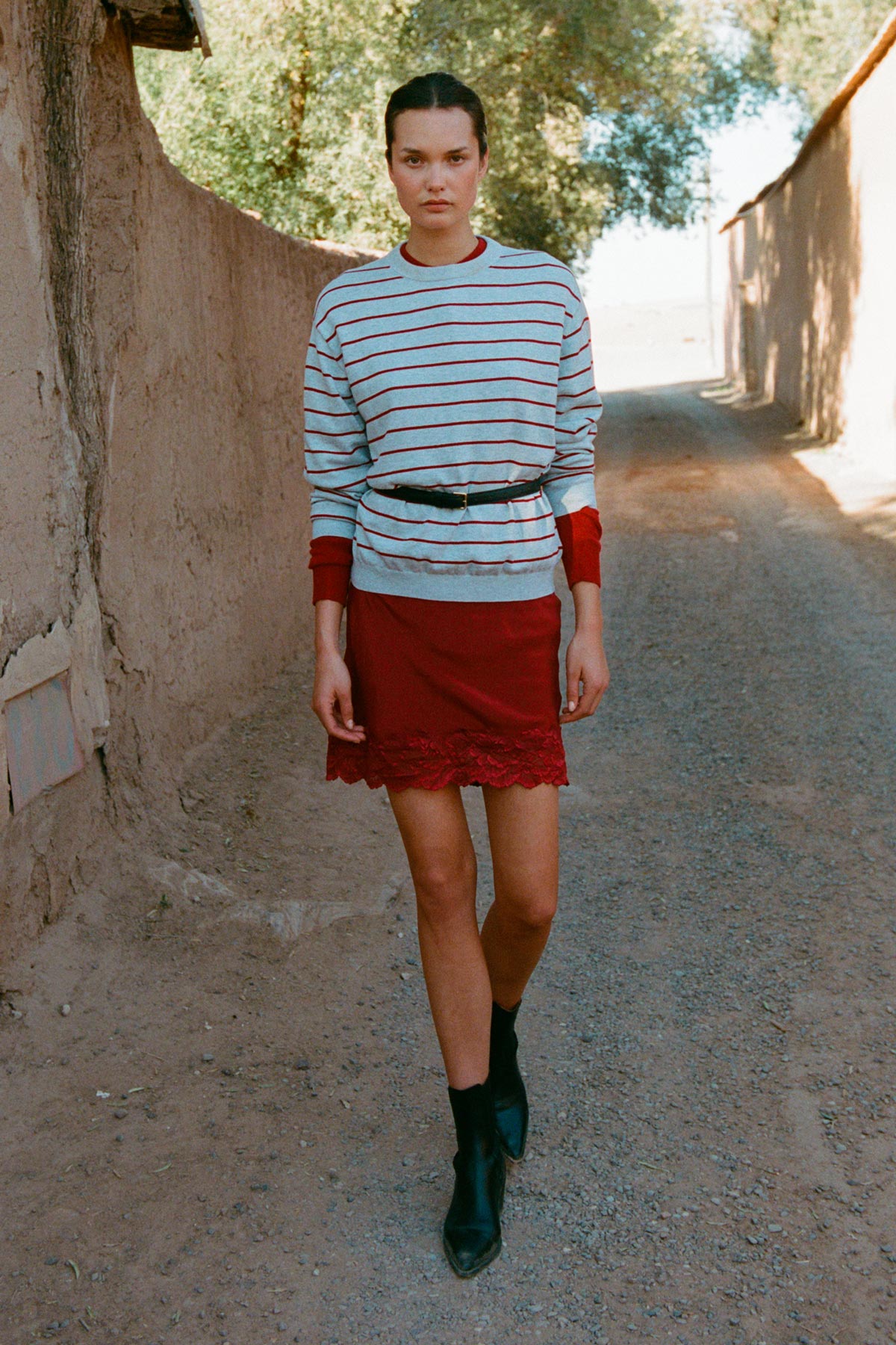 Marina Silk Mini Skirt // Wine Red
