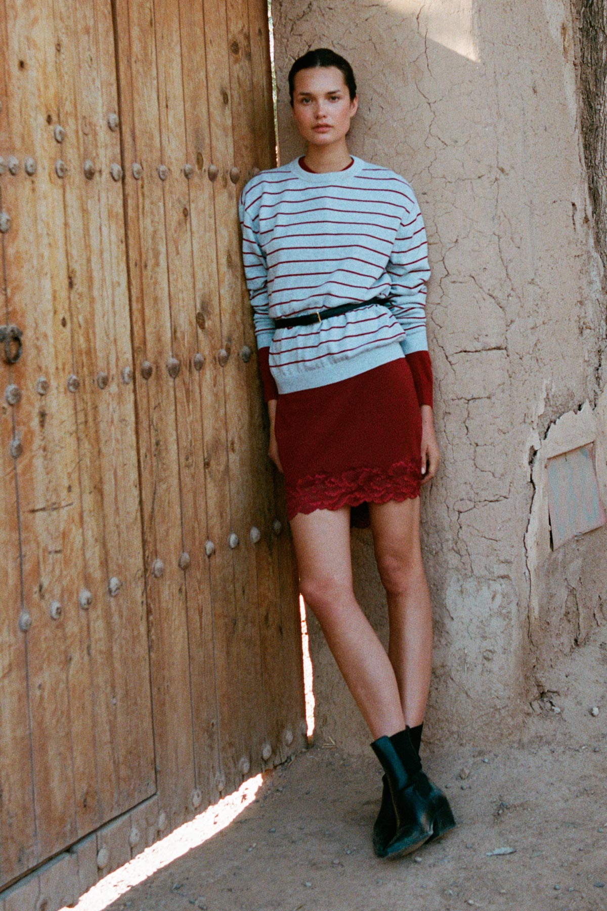 Marina Silk Mini Skirt // Wine Red